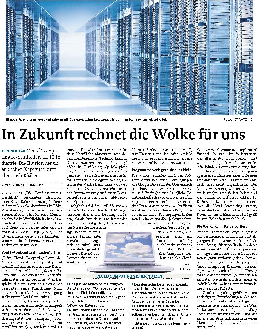 Reiner Schröppel und Jörg Karner äußern sich zu Cloud Computing